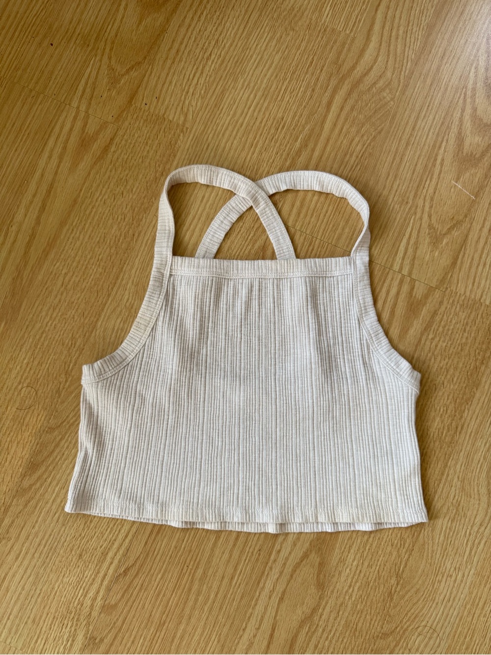 American Eagle women’s cropped beige tank top size medium